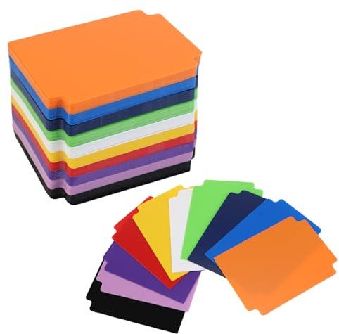 LPZMPZ 100 Stück Kartentrenner Card Dividers 95 * 70mm 10 Farbe Kartentrenner Sammelkarten, Trennkarten Plastik, für Spiele Sport Aufbewahrungsboxen Ordner