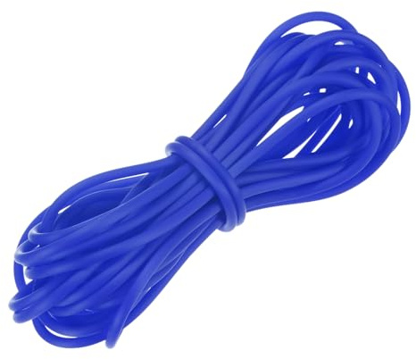 M METERXITY Cordon Élastique Creux en Caoutchouc, 5,5 Verges 3mm Ficelle avec Trou De 1,5mm Cordon pour Coiffeur pour Fabrication Necklaces/Bracelets [Sapphire Blue]