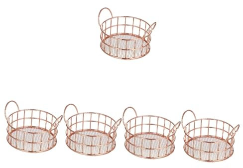 Ciieeo 5pcs Metal Storage Basket Basket Lids for Bathroom Makeup Snacks Colors