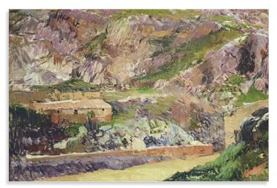 Joaquin Sorolla Impressionismus, Maler, Windmühlen auf dem Tejo, Landschaftsposter, Heimdekoration, Wandkunst, hängendes Bild, Druck, Schlafzimmer, dekoratives Gemälde, Raum, ästhetisch, 30 x 45 cm