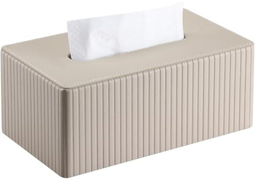 KINGFOM, Contenitore rettangolare in pelle PU per fazzoletti con fondo magnetico, dispenser per tovaglioli e fazzoletti per il viso, per casa, ufficio, per standard 120 pezzi/160 pezzi, 2 strati
