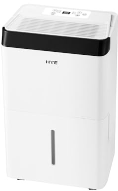 HYE Dehumidifier - 30L/Day Dehumidifier, Portable Design With 5 Modes, 3.4L Water Tank, Quiet Operation (40 dB), White, Laundry Mode & Continuous Drainage, Ideal For Damp Rooms - SA01DH30L02