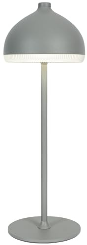 LuminexDesigns Lampada da Tavolo Senza Fili Ricaricabile VIOA TL13 | Lampada da Tavolo Ricaricabile, 5200mAh, IP54, 3 tonalità – per camera da letto, soggiorno, comodino, ristorante , Grigio