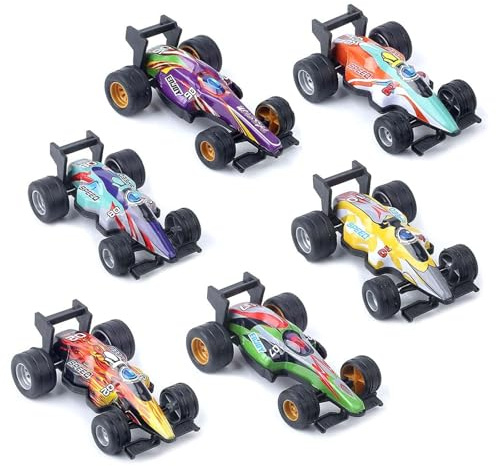 Zurückziehen Spielzeugautos, Mini Pull Back Autos Set, Bunt Kleine Pull-Back Rennfahrzeuge, Interessant Rückziehfunktion Spielzeug für Kleinkinder Mädchen Jungen Geburtstag Party Geschenk (6)