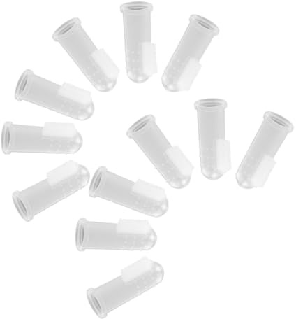 WEKAMOS Fingerzahnbürste für Hunde und Katzen Silikon Zahnreinigungstool mit Massage Noppen 20 Stück-Pack Transparent zur Zahn und Zungenreinigung Sowie Zahnfleischmassage