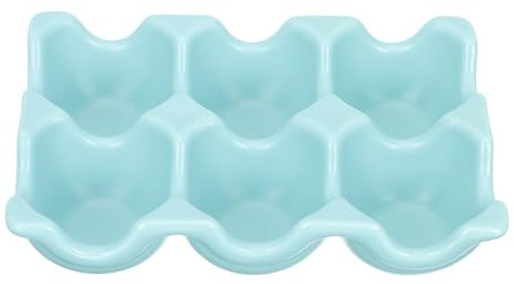 Ceramica Portauova a 6 Scomparti per Frigorifero Uova | Scanalature, per Uova di Gallina, Uso su Ripiano Cucina o Frigorifero, Finitura Porcellana