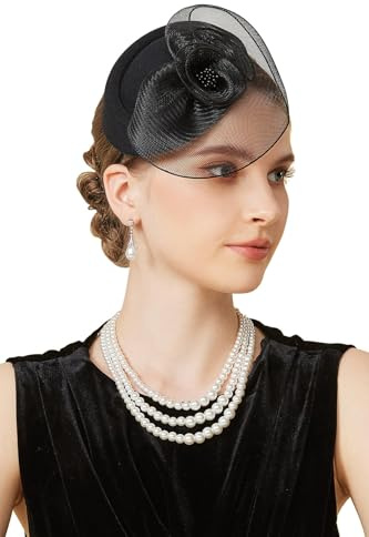 BABEYOND Damen Fascinator Hut Mesh-Blumen Haarclip | ascot, vintage-design, ideal für hochzeiten, rennen & partys, pflegeleicht, haarclip, fascinator hut