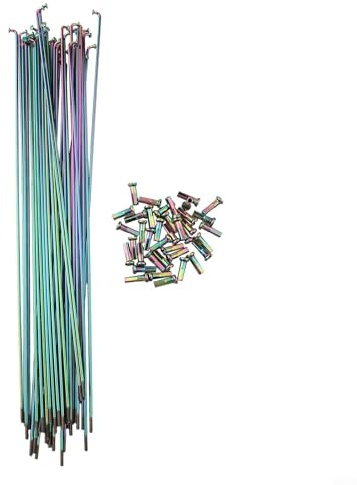 Besttoolifes Confezione da 36 raggi per bici calibro 14 con nippli inclusi, in lega di alluminio per raggi delle ruote in per colori, raggi di ricambio da 259 mm a 293 mm (263 mm)