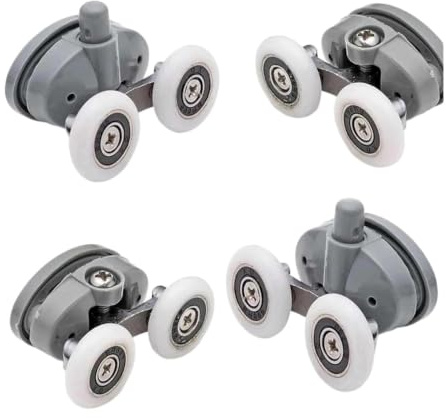 Rouleaux de porte de douche | Rouleaux de porte de douche coulissante de plusieurs tailles, 4 pièces(25mm)