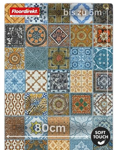 casa pura Teppichläufer Bonita - Patchwork Muster im Vintage Look - viele Größen - moderner Teppich Läufer für Flur, Küche, Schlafzimmer - Niederflor Flurläufer, Küchenläufer - 80 x 100 cm