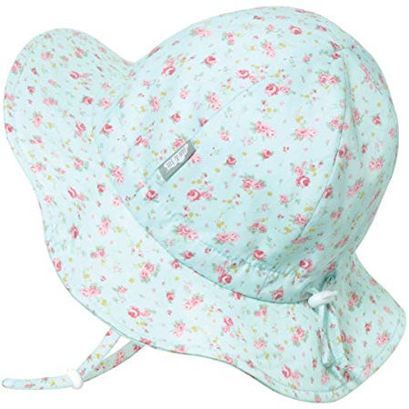 JAN & JUL 50+ UPF Adjustable Toddler Girl Sun-Hat Floppy (M: 6-24 Months, Retro Rose)
