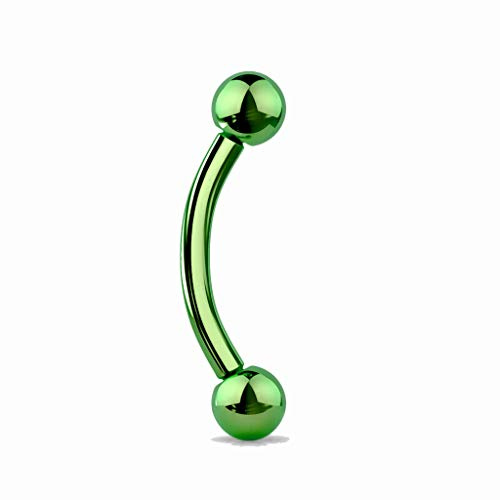 Tata Gisèle Piercing para ceja de titanio – Piercing de varilla curvada de titanio para arcada ceja – Siete colores – 8 mm –, Titanio