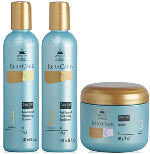 Avlon Keracare Trocken & Juckende Kopfhaut Anti Schuppen Feuchtigkeitsspendendes Shampoo, Conditioner & Glossifier Set