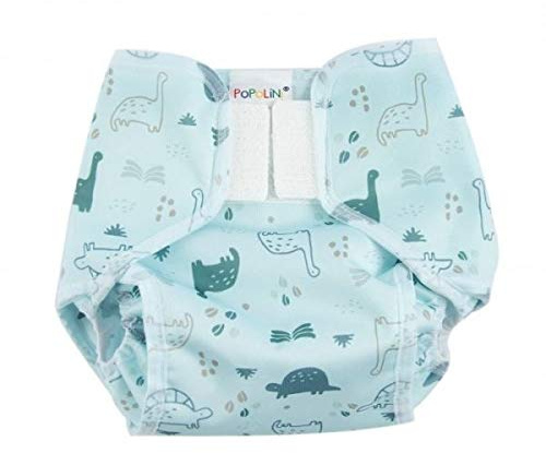Popollini PopoWrap Dino atmungsaktive Überhose, Klettverschluss mit Auslaufschutz (M (5-10 Kg))
