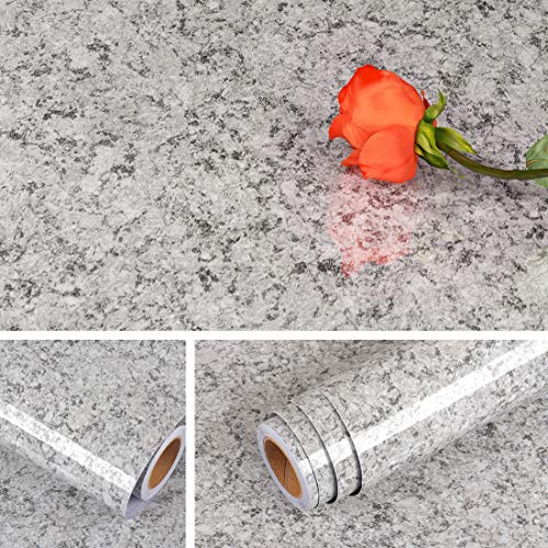 Livelynine Fensterbank Innen Granit Klebefolie Möbel Marmor Folie für Möbel Küchenschränke Tisch Tischplatte Badezimmermöbel Klebefolie Arbeitsplatte Folie Küche Selbstklebend Marmoroptik 40CMx5M