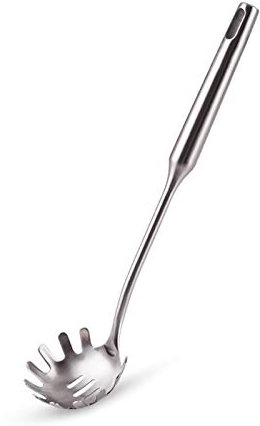 XXXXW Espumadera Colador Cuchara ranurada de Acero Inoxidable Colander Pasta Spaghetti Cuchara de la Cuchara de la Cocina del Servidor con Mango Largo Empotrado Hang Hole Coladores de Cocina