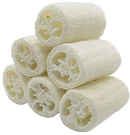 Luffa Naturale, 6 PCS Spugna Esfoliante per il Corpo, Loofa per Doccia, Scrub, Pulizia Cucina - Bianco
