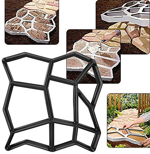 Molde de pavimento de pavimentación, molde de hormigón decorativo de cemento reutilizable irregular para césped para jardín