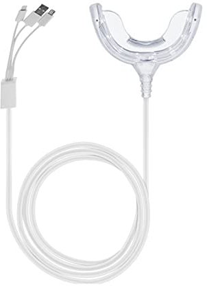 Teeth Whitening Accelerator Light 16 Blaue LED Professioneller schmerzfreier und schmelzsicherer Zahnaufheller für iPhone, Android, USB