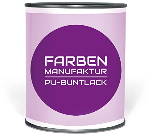 Buntlack PU Satin Decklack Premium Acryl Lack RAL sdgl. Renovierfarbe 1L Holzfarbe Küchenfronten, Bootslack, Türen, Farbe: ca. RAL 5015 Himmelblau, Größe: 1L