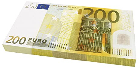 Scratch Cash Dimensioni Ridotte al 75%, Banconote Finte 100 x 200 Euro, Fac-Simile Euro
