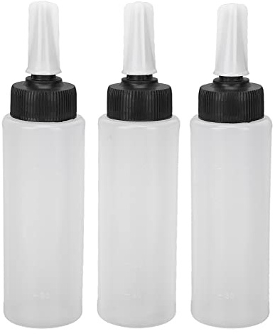 Lot de 3 flacons applicateurs de shampoing colorant - Flacon souple rechargeable avec couvercle pour une coloration et un soin précis des cheveux à domicile ou chez le coiffeur