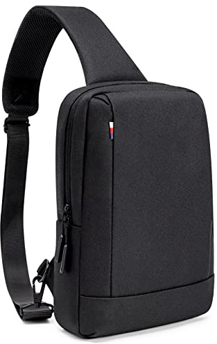 Sling Bag Crossbody Bag Men with USB Charging Port Small Messenger Bag Cross Body Shoulder Bag Sling Backpack Women with Adjustable Shoulder Strap (Oxford Cloth, Black)