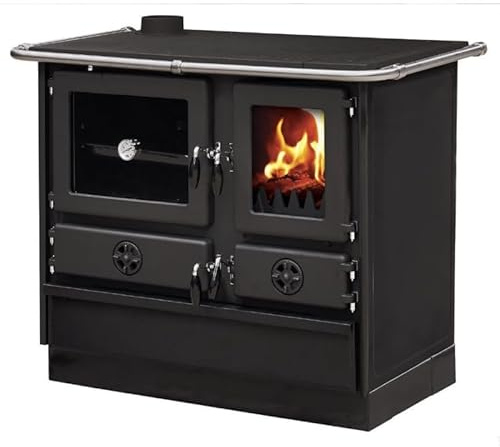 Cuisinière à bois MAGNUM MBS en fonte | Sortie côté gauche - Noir