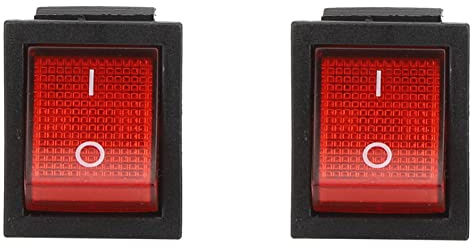 Interruttore a Bilanciere a 4 Pin da 5 Pezzi, Interruttore a LED Illuminato con Luce Rossa, Interruttore a Levetta a Bilanciere per Barca On/off per Barca per Auto 16A 250V 31 X 25mm