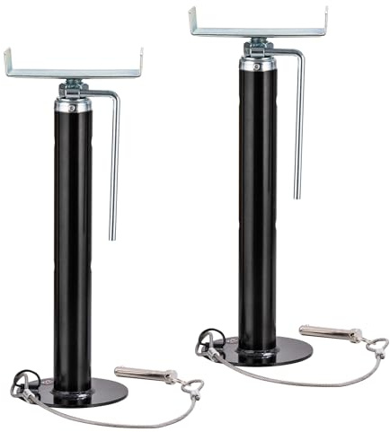 KATSU RV utdragsstabilisatoruttag 2 st 38 cm till 94 cm justerbar höjd stöder upp till 2,3 kg husvagn släpvagn RV utskjutningsstöd stöd 5:e hjul 161821