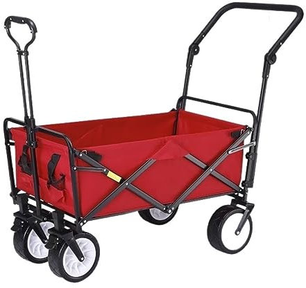 DRMEE Bollerwagen Klappwagen Mit 4 Rädern, Robuster Trolley, Einkaufswagen Für Outdoor, Garten, Camping, Angeln, Zugwagen Gartenanhänger (Color : B)