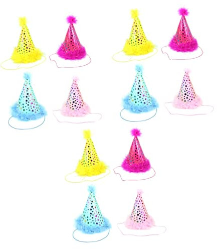 Toyvian 12 Stk rosa Federhut Hut für Partyzubehör für Kindergeburtstage Kappen Party-Stoffhüte Geburtstagsparty-Kegelhut Tuch konische Kappe Geburtstagshut Stoffmütze Partyhut