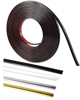 Zierleisten Selbstklebend Silber, Stuckleisten Wand, Stuckleisten Decke, Leisten Selbstklebend Wandleisten für Wandkacheln, Decke, Spiegel, Schrank, Platte(Schwarz 10M×8mm)