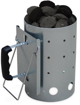 sweeek - Chimenea de encendido XL para barbacoa de carbón, Chimenea de encendido XL, Gris, 20x20x30 cm