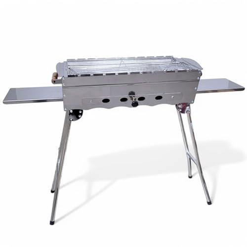 Mangal Khan Edelstahl rostfrei Schaschlik Grill mit Grillrost