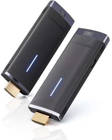 HDMI Wireless, Trasmettitore e Ricevitore HDMI Wireless, Plug and Play Extender HDMI Wireless, Adattatore HDMI 2,4/5GHz per lo streaming video da PC a Monitor/Proiettore/Laptop/PC/TV Box/HDTV