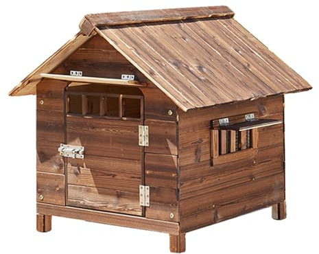Cuccia per Cani da Esterno di Grandi Dimensioni in Legno, Casetta per Cani Impermeabile per Interni, Casetta per Gatti con Prese D'aria(56 * 45 * 48cm/22 * 18 * 19in)