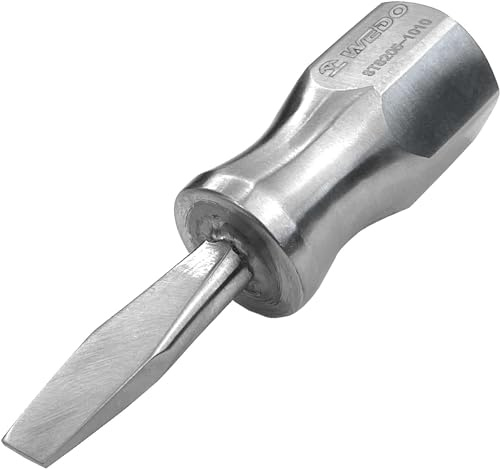 WEDO Tournevis court – Mini tête plate en acier inoxydable, 3 mm x 38 mm, résistant à la corrosion, antirouille, respectueux de l'environnement