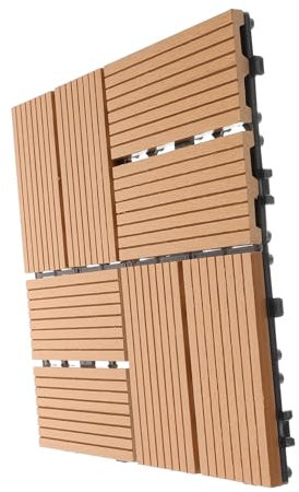 OSALADI De Madera y Plástico Losas De Suelo Para Terrazas y Balcones Baldosas De Jardín De Alta Resistencia Para Decoración De Exteriores