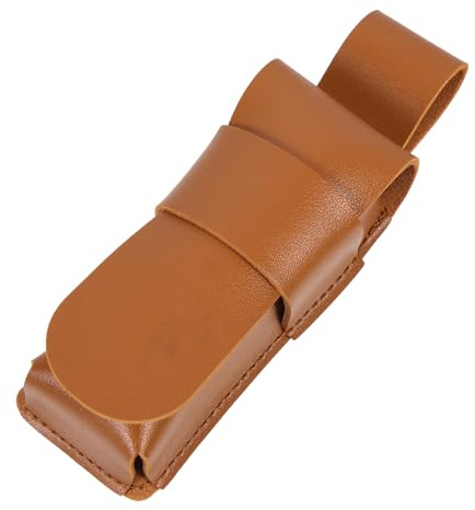 Vaguelly Leder Mundharmonika Etui für 1 Mundharmonika Braun Leicht und Tragbar Schutzhülle zur Aufbewahrung Unterwegs