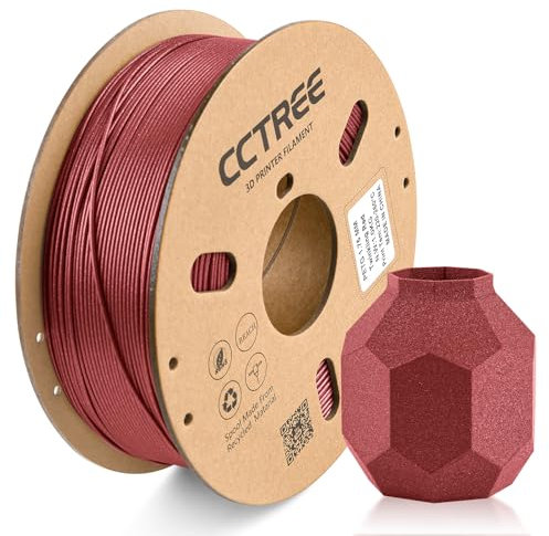 CCTREE PETG 3D Drucker Filament 1,75 mm, Ausgezeichnete Zähigkeit, Maßgenauigkeit +/- 0.03mm, 1kg Spule (2.2lbs), für most FDM 3D Drucker, Galaxy Rot