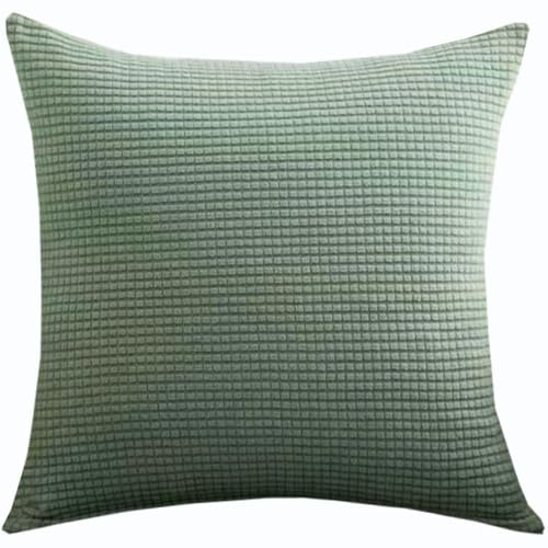 Stretch Kissenbezug 80x80 40x80 Sofa Kissenbezüge 90x90,Kord Zierkissenbezug Dekokissen Sofakissen Bezug Groß Kissenhülle Dekorative Weiche Zierkissenbezüge Kissen Bezug(Grey Green,90x90 cm (1pc))