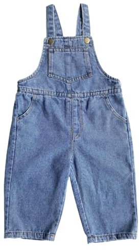 ACMEDE Salopette di Jeans per Neonato e Ragazza Bimba Bambino 6-12 Mesi Cowboy Pantaloni Jumpsuit 1-9 Anni Overalls Denim Loose Casual Tinta Unita One Piece Jumpsuit