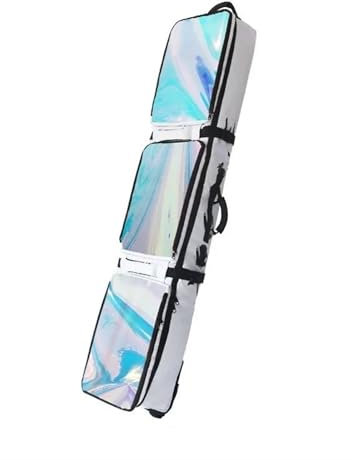 BUUNHI Skitasche Snowboard-Tasche, gepolsterter, wasserdichter Skischuh-Rucksack aus Aluminiumfolie mit Rollen Skisack(White)