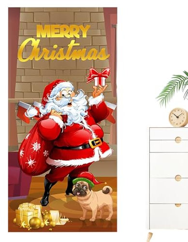 Nbbwwu Weihnachts Türabdeckungsdekoration, Weihnachtsmann Feiertags Haustür Banner, Lustige Weihnachts Türdekorationen, Hängende Banner Hintergrund, Winter Weihnachts Banner Für Heimdekoration