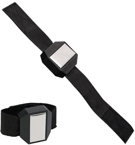 Nhujevkom Magnetarmband für Schrauben, Magnetarmband für Werkzeuge, Werkzeuggürtel-Magnet-Handgelenk zum Halten von Schrauben, Magnetischer Armband-Werkzeughalter für Schrauben, Stifte, Clips für