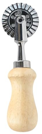 Zuasdvnk Rueda para cortar pasta, cortador de rueda de pastelería, cortador de masa robusto y duradero con mango de madera, para raviolis para pasta espesa, accesorios, raviolis, bolas de pasta