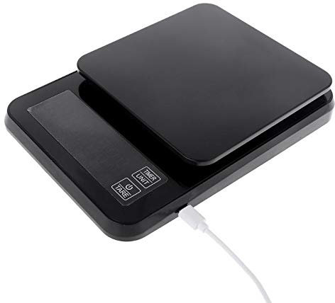 OZBME Bilancia Digitale per caffè Americano da 5 kg con Timer Bilancia da Cucina da 5000 g/0,1 g Bilancia Elettronica per Alimenti USB Misurazione accurata
