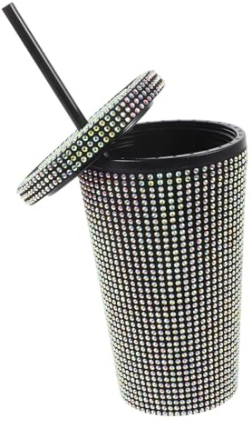 Gatuida Tazza Di Strass Tazza Lucida Con Cannuccia Tazze Da Caffè Tazze Di Per Acqua