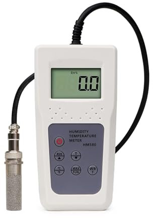 TIEOAXFT pour Bois, Bois de Chauffage, Murs, matériaux de Construction Thermomètre et hygromètre numérique de Laboratoire Professionnel for abri de Ferme en Plastique, Cave à vin, humidimètre ambiant